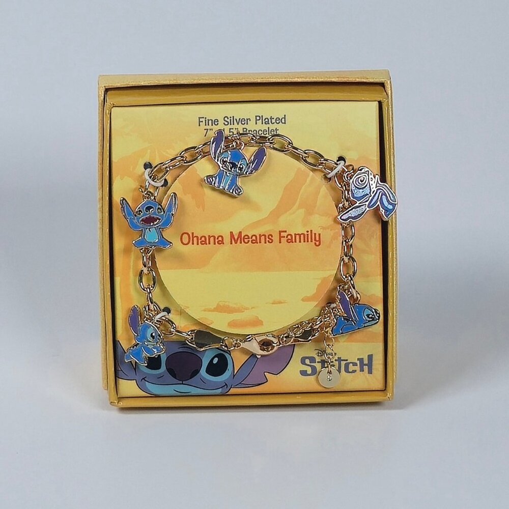 Disney‎ Bracelet With Stitch "Ohana Means Family" Charms